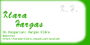klara hargas business card