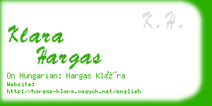 klara hargas business card